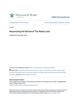 Resurrecting the Women of the Waste Land