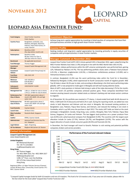 Investment Objective Investor Profile Manager