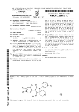 WO 2013/150015 Al 10 October 2013 (10.10.2013) P O P C T