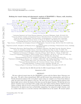 Arxiv:2010.01074V2 [Astro-Ph.EP] 14 Jan 2021 Four Years