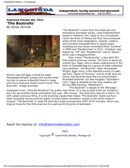 LAMORINDA WEEKLY | 'The Boxtrolls'