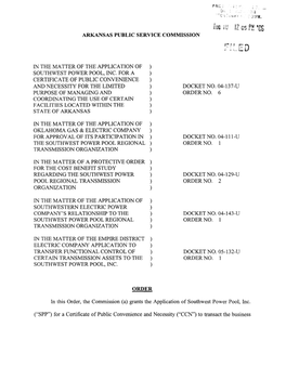 Tn the Matter of the Application of Southwest Power Pool, Inc