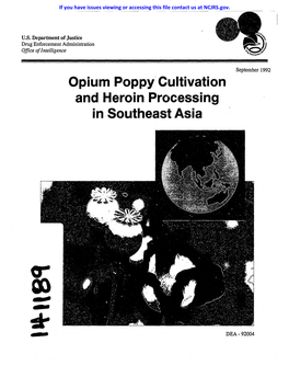 Opium Poppy' Cultivation and Heroin Processing in Southeast Asia