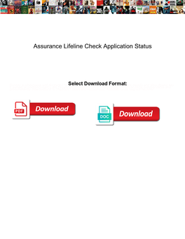 Assurance Lifeline Check Application Status