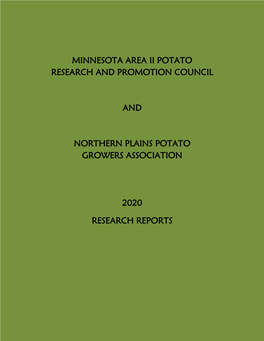 2019 Potato Crop Year Research Reports