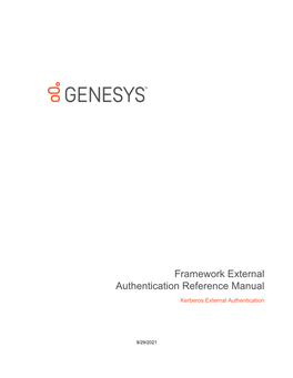 Framework External Authentication Reference Manual