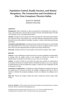 Population Control, Deadly Vaccines, and Mutant Mosquitoes: the Construction and Circulation of Zika Virus Conspiracy Theories Online