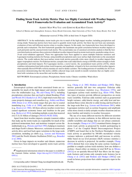 Finding Storm Track Activity Metrics That Are Highly Correlated with Weather Impacts