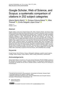 Google Scholar, Web of Science, and Scopus