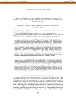 Habitat Preference of the Sole Wild Population of Francolinus Bicalcaratus Ayesha in the Palearctic: Implications for Conservation and Management