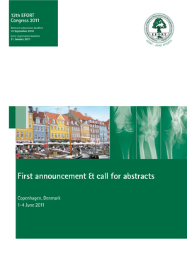 First Announcement & Call for Abstracts