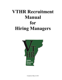 Hiring Manager Manual