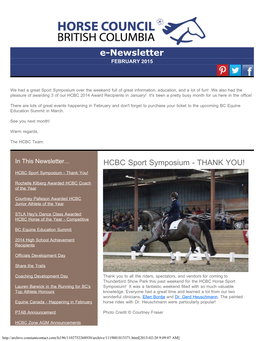 E-Newsletter FEBRUARY 2015