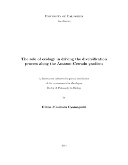 The Role of Ecology in Driving the Diversification Process Along the Amazon-Cerrado Gradient