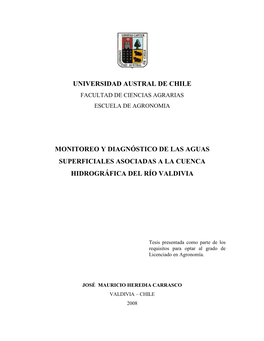 Universidad Austral De Chile Monitoreo Y Diagnóstico De