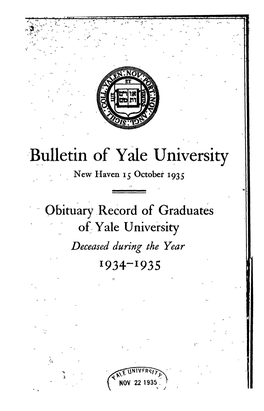 1934-1935 Obituary Record of Graduates of Yale University