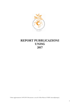 Report Pubblicazioni Unisg 2017