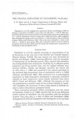 Thtr CRYSTAL STRUCTURE of TALNAKHITE, Cursferossz.' S. R