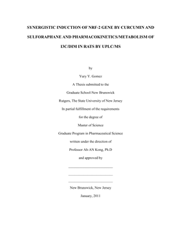 Synergistic Induction of Nrf-2 Gene by Curcumin And
