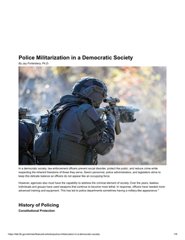 Police Militarization in a Democratic Society — LEB