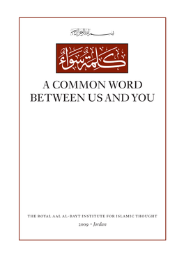 A Common Word Between Us Andyou