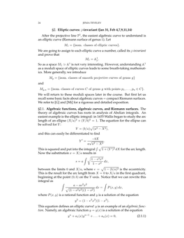 §2. Elliptic Curves: J-Invariant (Jan 31, Feb 4,7,9,11,14) After