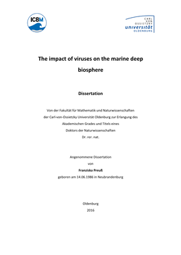The Impact of Viruses on the Marine Deep Biosphere