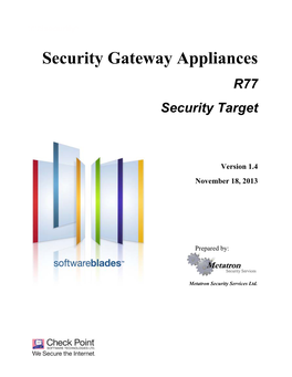 Security Gateway Appliances R77 Security Target