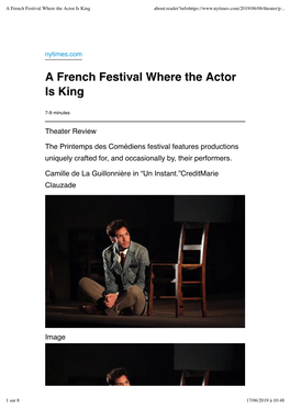 A French Festival Where the Actor Is King About:Reader?Url=