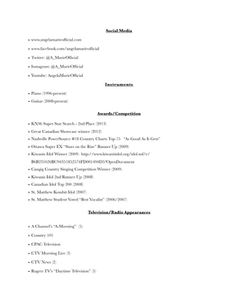 Music Resume (Aug 2020)