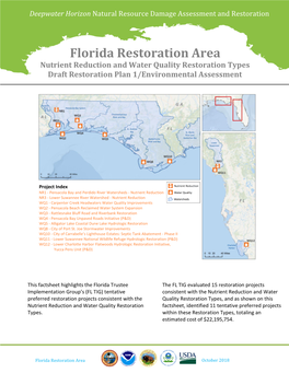 Nutrient Reduction and Water Quality Restoration Types Draft Restoration Plan 1/Environmental Assessment