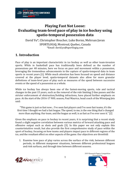 Evaluating Team-Level Pace of Play in Ice Hockey Using Spatio-Temporal Possession Data