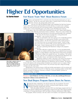 Higher Ed Opportunities by Charlee Beasor Fort Wayne Team ‘Mad’ About Business Forum