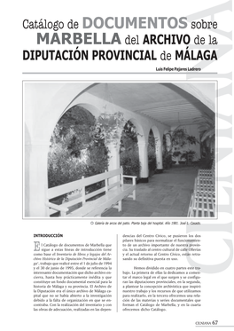 MARBELLA Del ARCHIVO De La DIPUTACIÓN PROVINCIAL De MÁLAGA Luis Felipe Pajares Ladrero