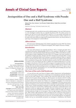 Juxtaposition of One and a Half Syndrome with Pseudo One and a Half Syndrome