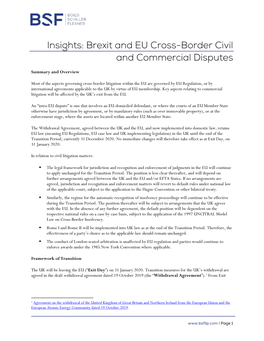 Insights: Brexit and EU Cross-Border Civil and Commercial Disputes