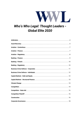 Who's Who Legal: Thought Leaders