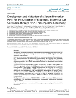 Development and Validation of a Serum Biomarker Panel for The