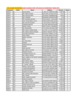 Un-Claim Dividend and Shares for Upload in Company Web Site