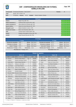 Confederação Brasileira De Futebol Súmula On-Line 1