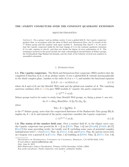 The ℓ-Parity Conjecture Over the Constant Quadratic Extension