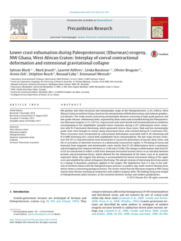 Lower Crust Exhumation During Paleoproterozoic (Eburnean) Orogeny