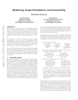 Shattering, Graph Orientations, and Connectivity