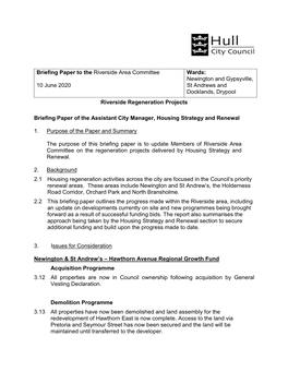 Housing Regeneration Projects