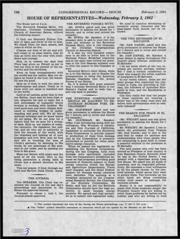 HOUSE of REPRESENTATIVES-Wednesday, February 3, 1982 the House Met at 3 P.M