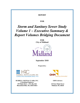 Storm and Sanitary Sewer Study Volume 1 – Executive Summary & Report Volumes Bridging Document