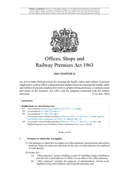 Offices, Shops and Railway Premises Act 1963