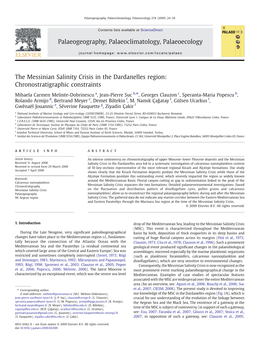 The Messinian Salinity Crisis in the Dardanelles Region: Chronostratigraphic Constraints