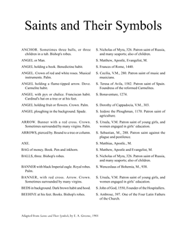 Saints and Their Symbols