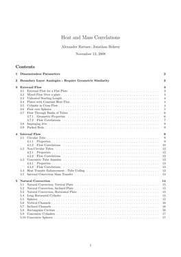 Heat and Mass Correlations